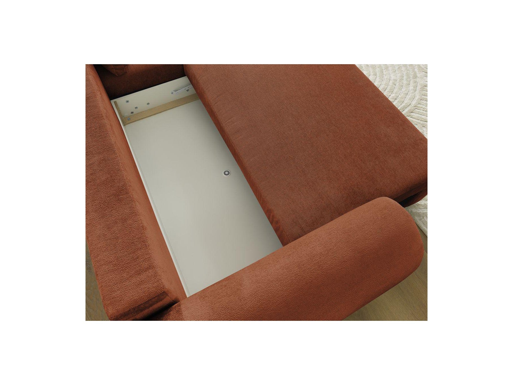 Convertible Corner Sofa with Storage Lucien - Smooth Fabric - Right-Hand Corner