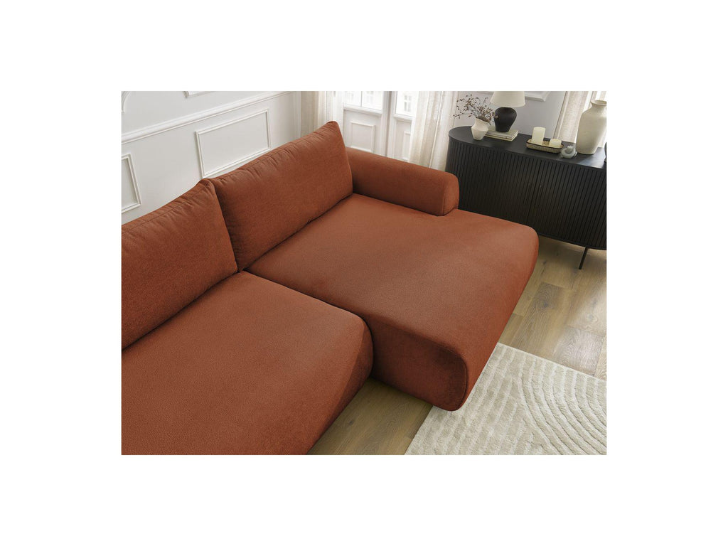 Convertible Corner Sofa with Storage Lucien - Smooth Fabric - Right-Hand Corner