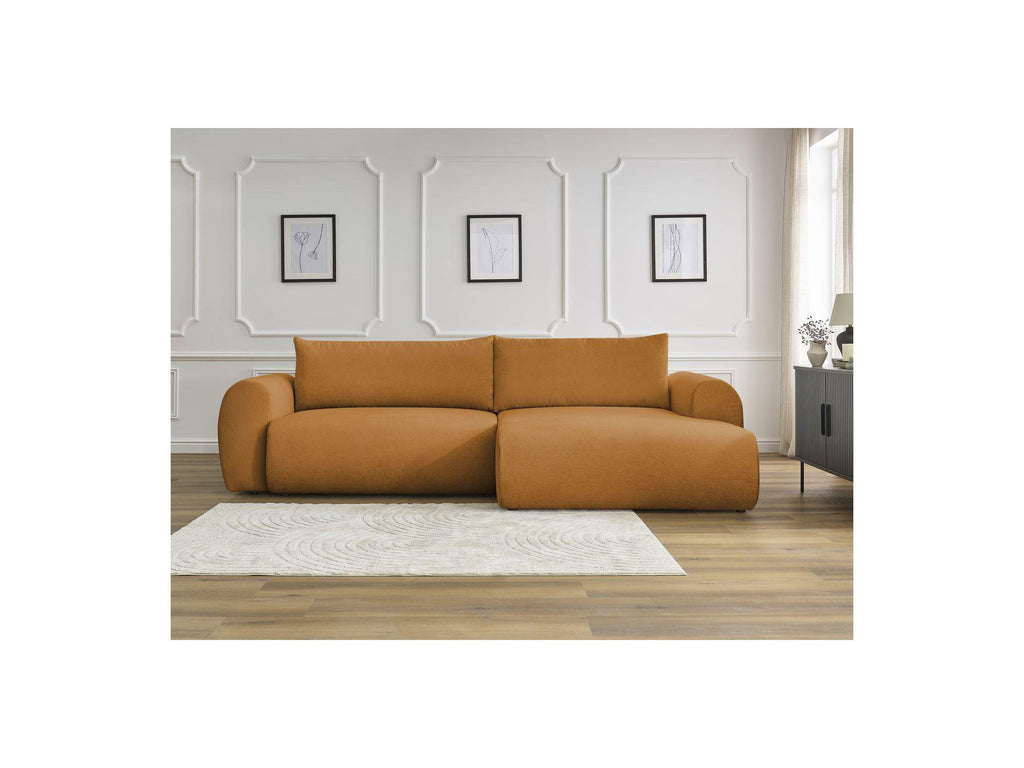 Convertible Corner Sofa with Storage Lucien - Smooth Fabric - Right-Hand Corner