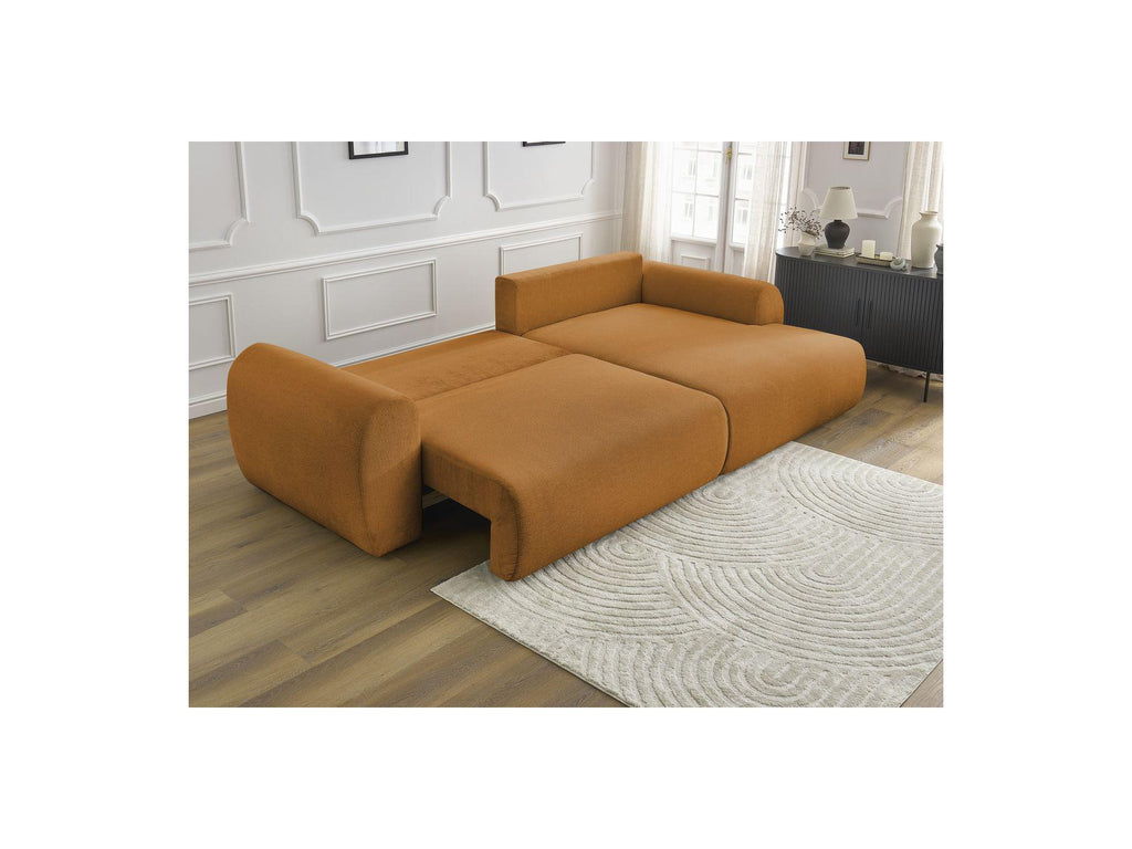 Convertible Corner Sofa with Storage Lucien - Smooth Fabric - Right-Hand Corner