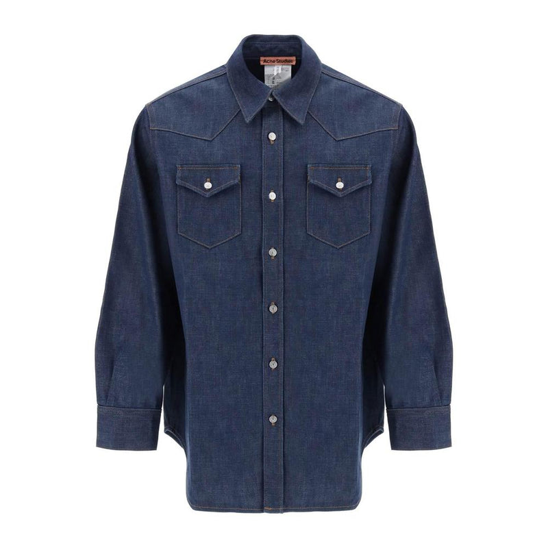 Chemises Acne Studios Organic Denim Overshirt - Bleu - Femme