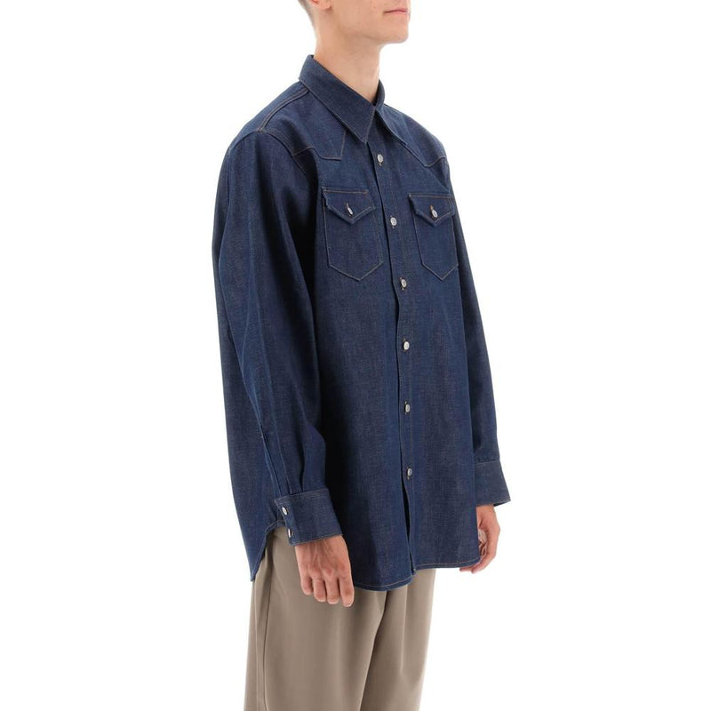 Chemises Acne Studios Organic Denim Overshirt - Bleu - Femme