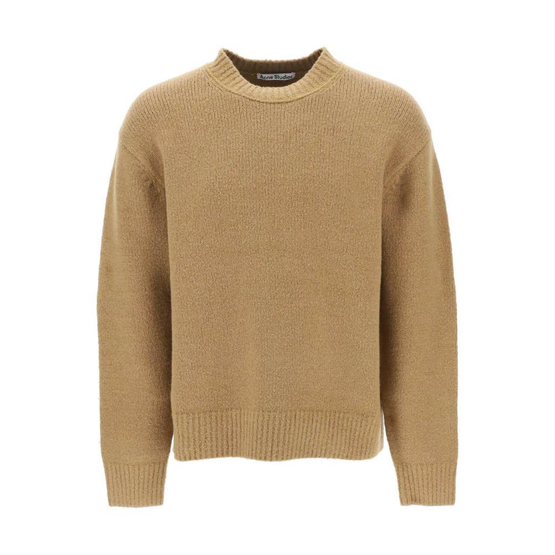 Pullovers Acne Studios Crew-Neck Sweater In Wool And Cotton - Beige - Femme