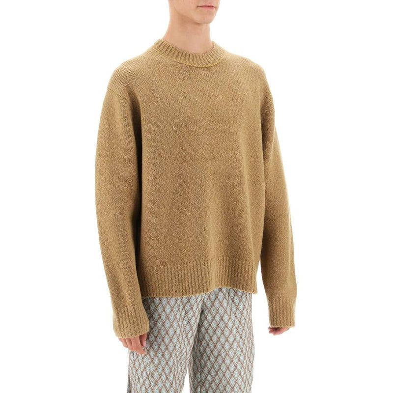 Pullovers Acne Studios Crew-Neck Sweater In Wool And Cotton - Beige - Femme