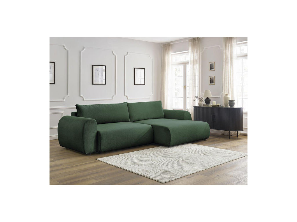 Convertible Corner Sofa with Storage Lucien - Smooth Fabric - Right-Hand Corner