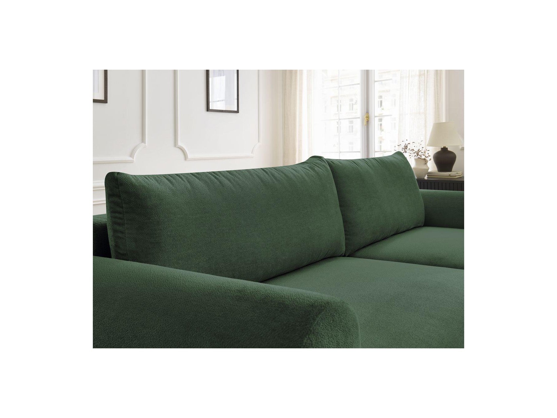 Convertible Corner Sofa with Storage Lucien - Smooth Fabric - Right-Hand Corner