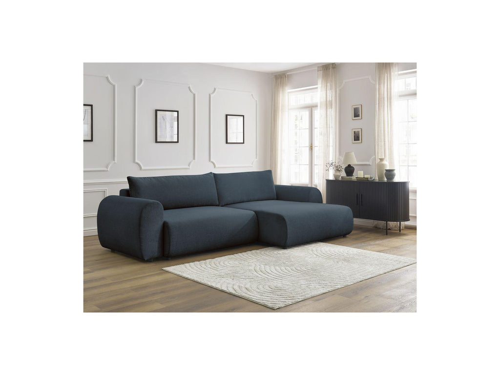 Convertible Corner Sofa with Storage Lucien - Smooth Fabric - Right-Hand Corner