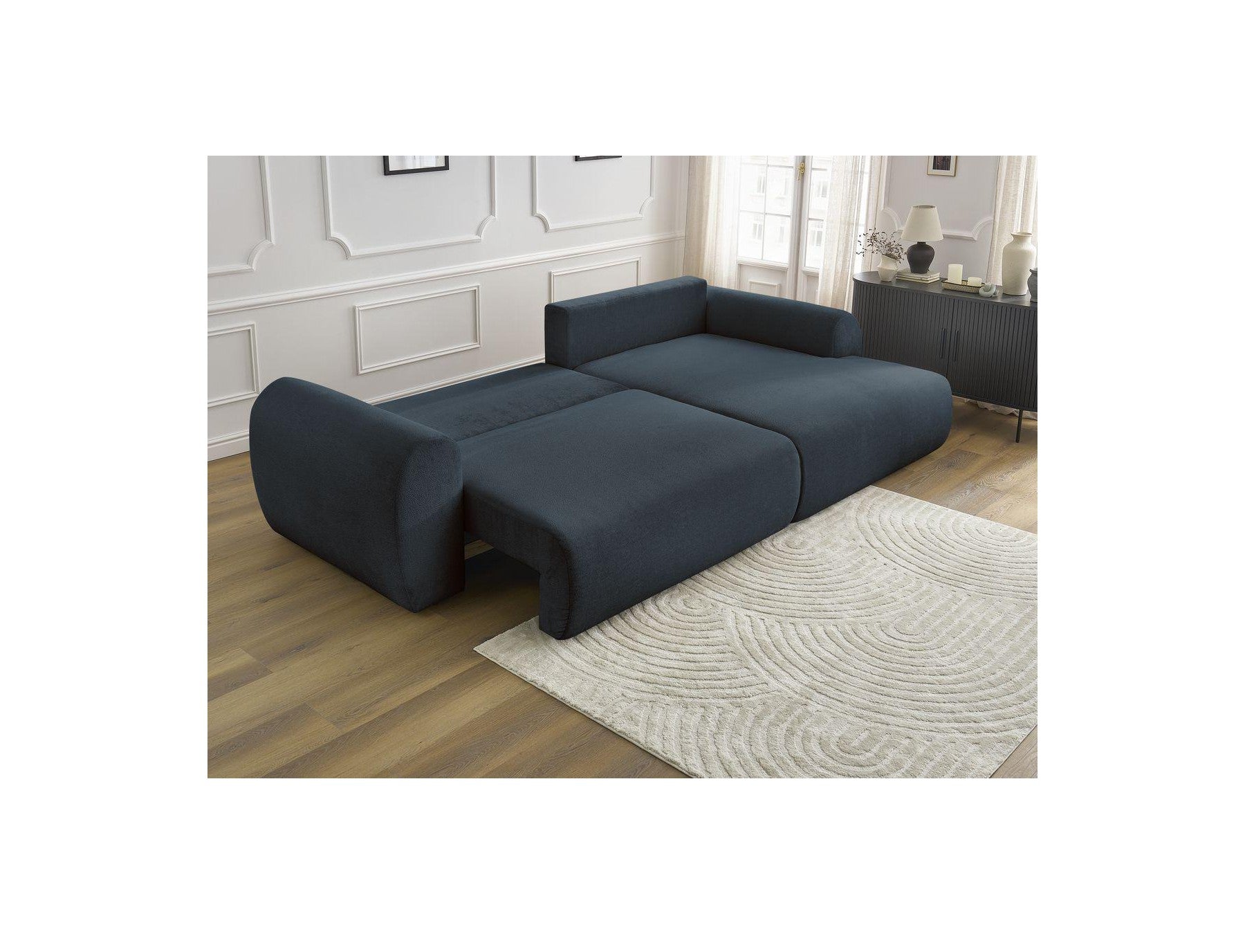 Convertible Corner Sofa with Storage Lucien - Smooth Fabric - Right-Hand Corner