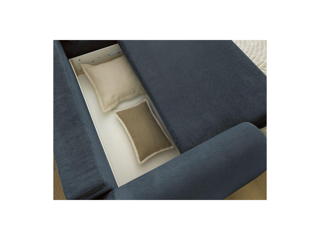 Convertible Corner Sofa with Storage Lucien - Smooth Fabric - Right-Hand Corner