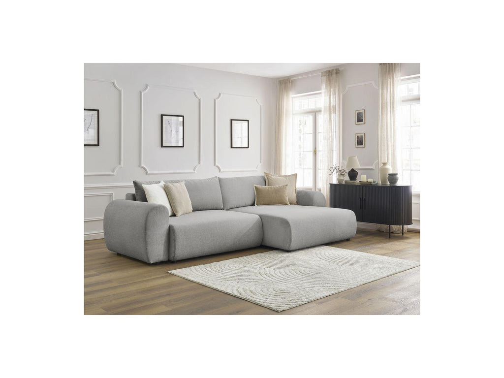 Convertible Corner Sofa with Storage Lucien - Smooth Fabric - Right-Hand Corner