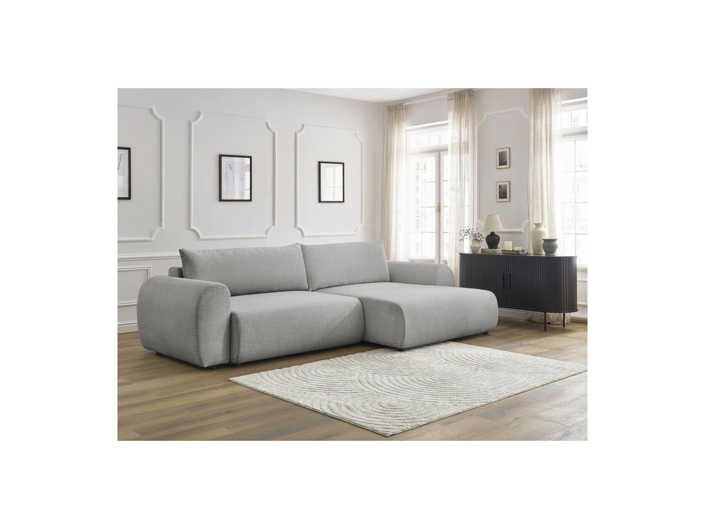 Convertible Corner Sofa with Storage Lucien - Smooth Fabric - Right-Hand Corner