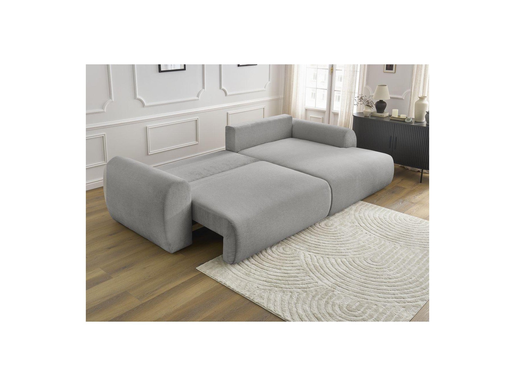Convertible Corner Sofa with Storage Lucien - Smooth Fabric - Right-Hand Corner