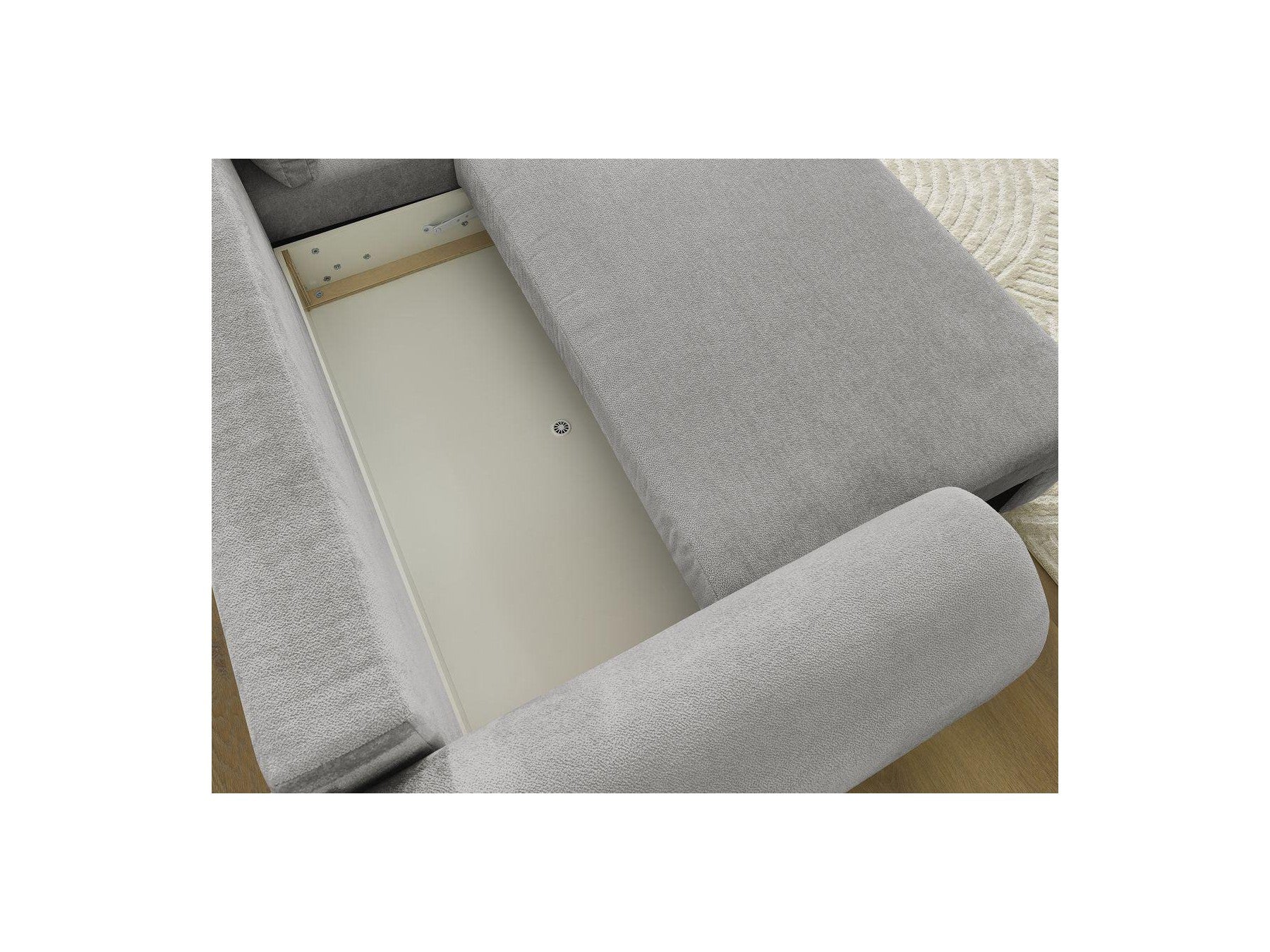 Convertible Corner Sofa with Storage Lucien - Smooth Fabric - Right-Hand Corner