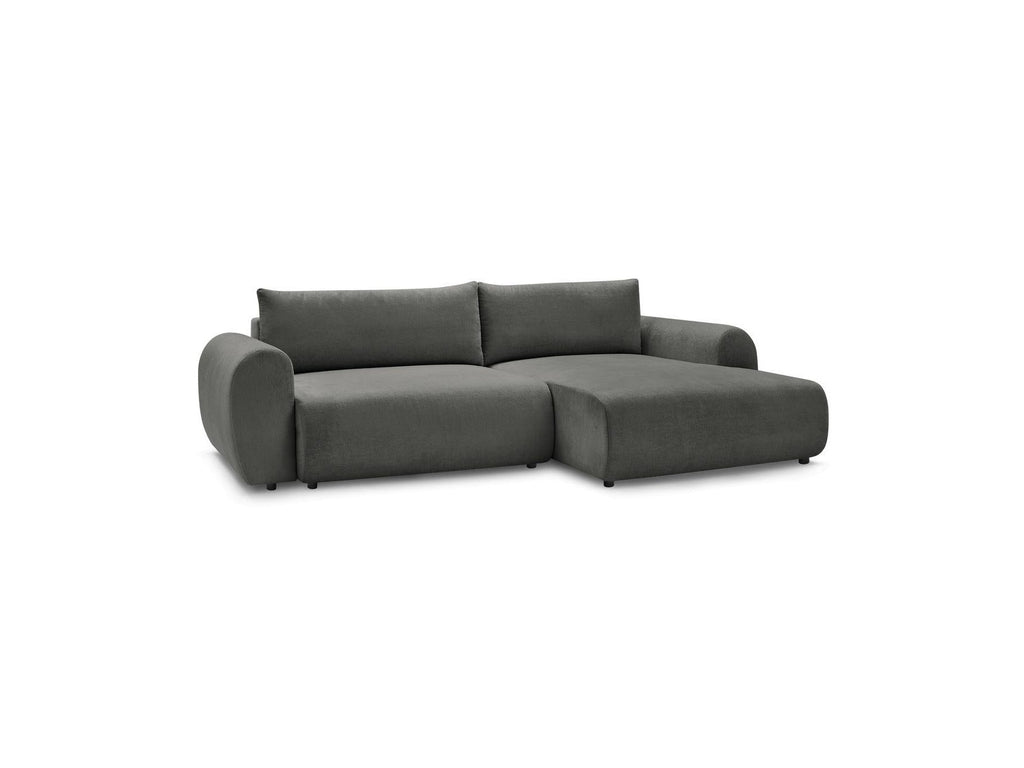 Convertible Corner Sofa with Storage Lucien - Smooth Fabric - Right-Hand Corner