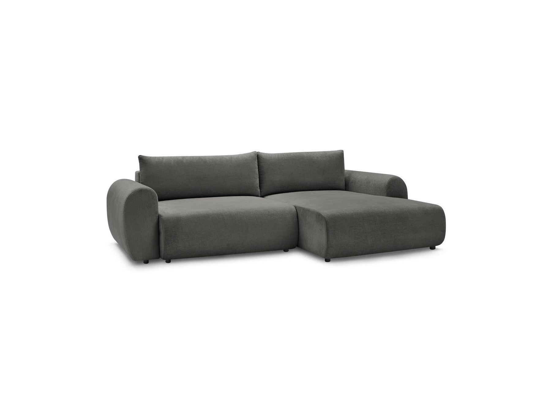 Convertible Corner Sofa with Storage Lucien - Smooth Fabric - Right-Hand Corner