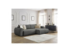 Convertible Corner Sofa with Storage Lucien - Smooth Fabric - Right-Hand Corner