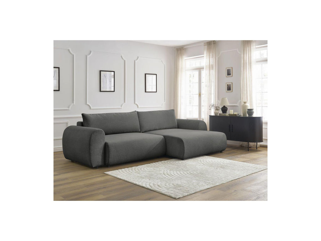 Convertible Corner Sofa with Storage Lucien - Smooth Fabric - Right-Hand Corner
