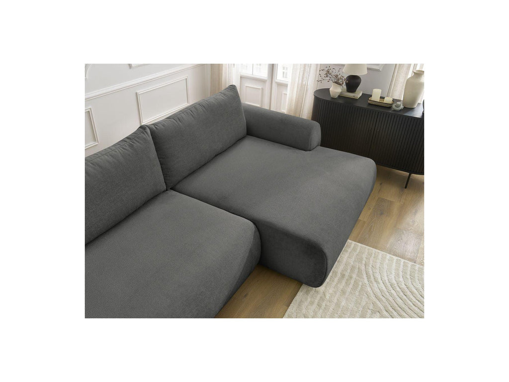 Convertible Corner Sofa with Storage Lucien - Smooth Fabric - Right-Hand Corner