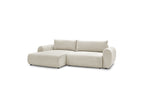 Corner Sofa Bed with Storage Lucien - Smooth Fabric - Left-Hand Corner