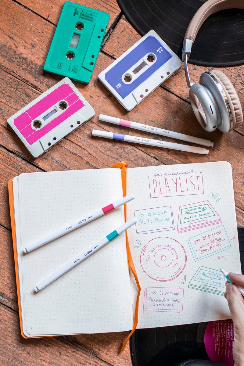 5 Feutres - Couleurs Acidulées - Emott By Uni-Ball