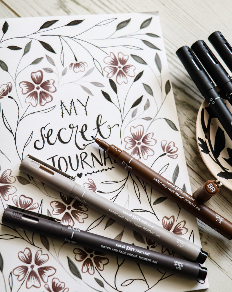 5 Feutres - Pointe Calibrée - Brush Art - Uni-Ball