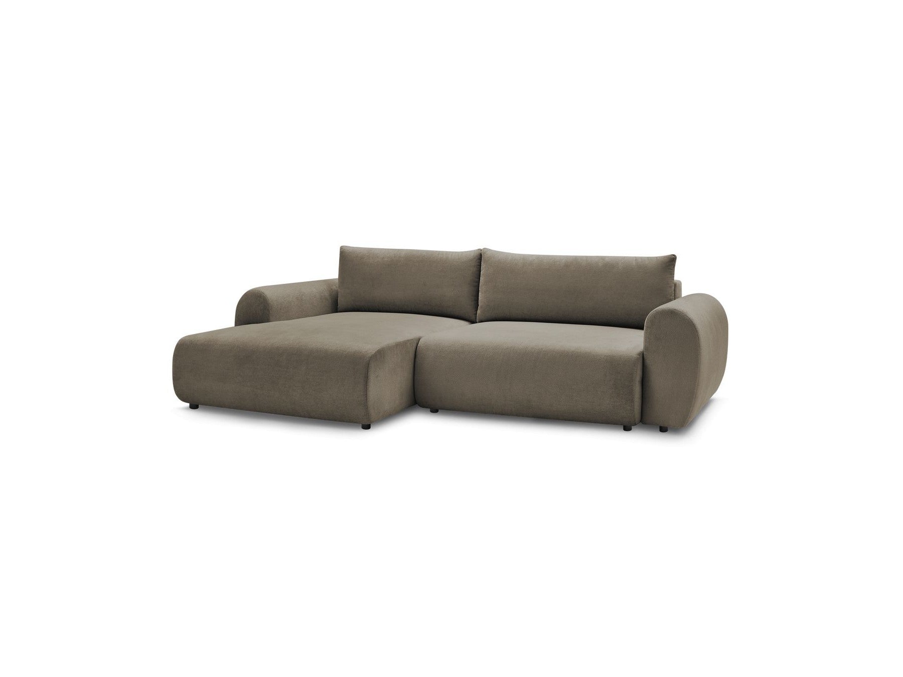 Corner Sofa Bed with Storage Lucien - Smooth Fabric - Left-Hand Corner