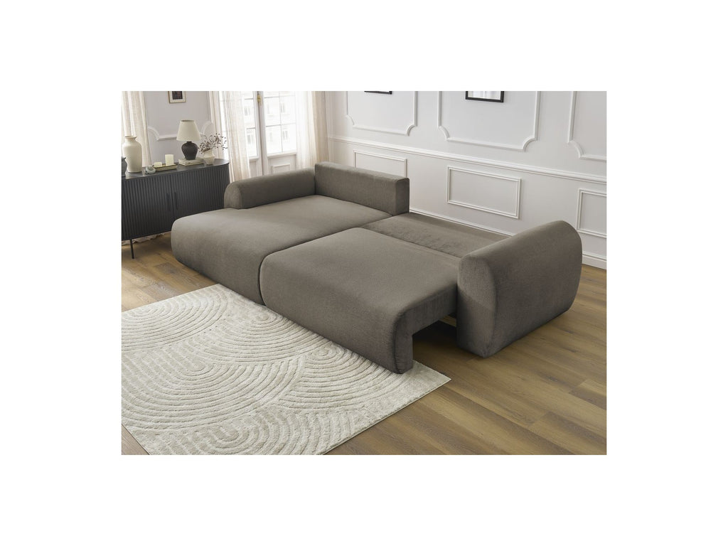 Corner Sofa Bed with Storage Lucien - Smooth Fabric - Left-Hand Corner