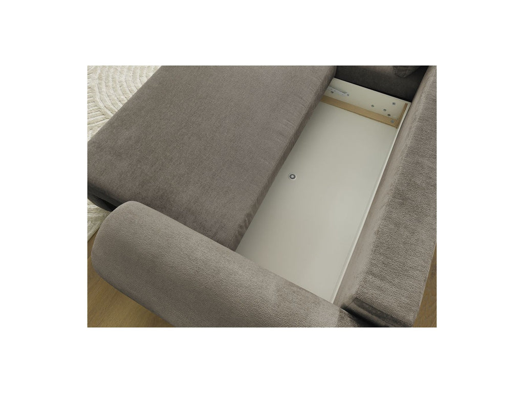 Corner Sofa Bed with Storage Lucien - Smooth Fabric - Left-Hand Corner