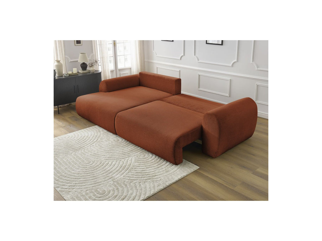 Corner Sofa Bed with Storage Lucien - Smooth Fabric - Left-Hand Corner