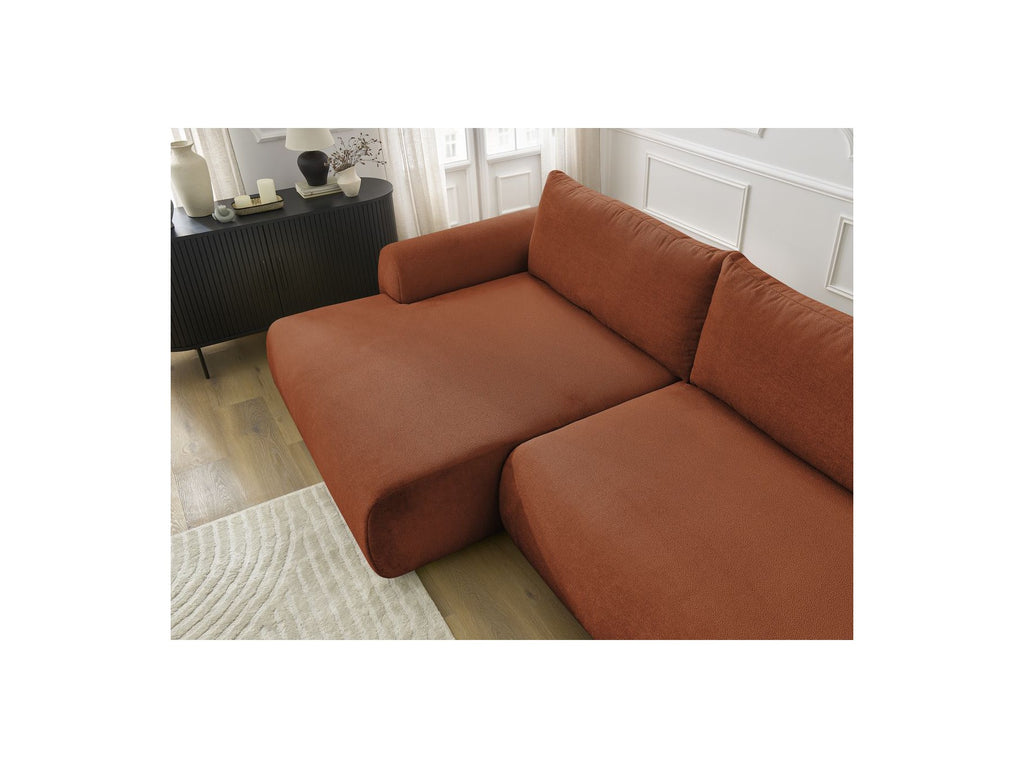 Corner Sofa Bed with Storage Lucien - Smooth Fabric - Left-Hand Corner