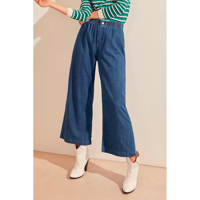 Suncoo - High Waist Wide Leg Jeans - Blue