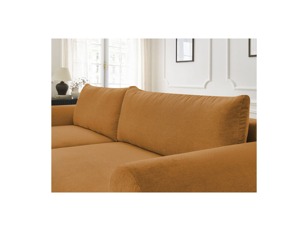 Corner Sofa Bed with Storage Lucien - Smooth Fabric - Left-Hand Corner