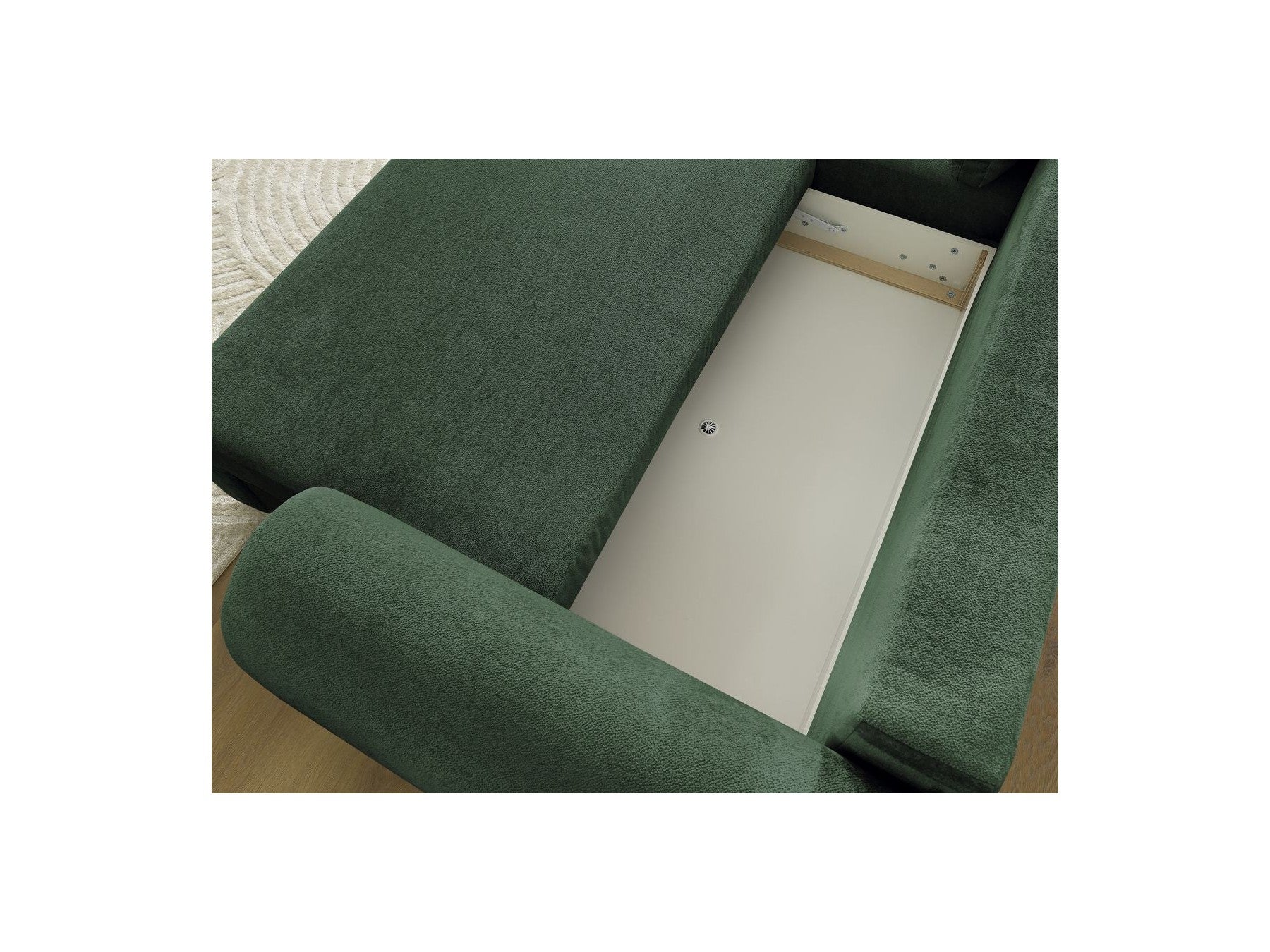 Corner Sofa Bed with Storage Lucien - Smooth Fabric - Left-Hand Corner
