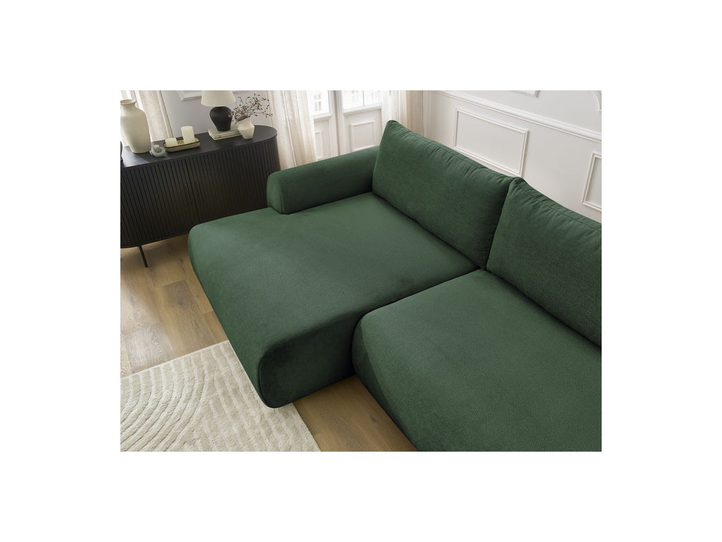 Corner Sofa Bed with Storage Lucien - Smooth Fabric - Left-Hand Corner