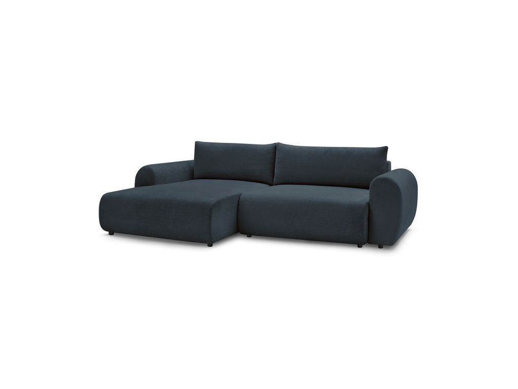 Corner Sofa Bed with Storage Lucien - Smooth Fabric - Left-Hand Corner