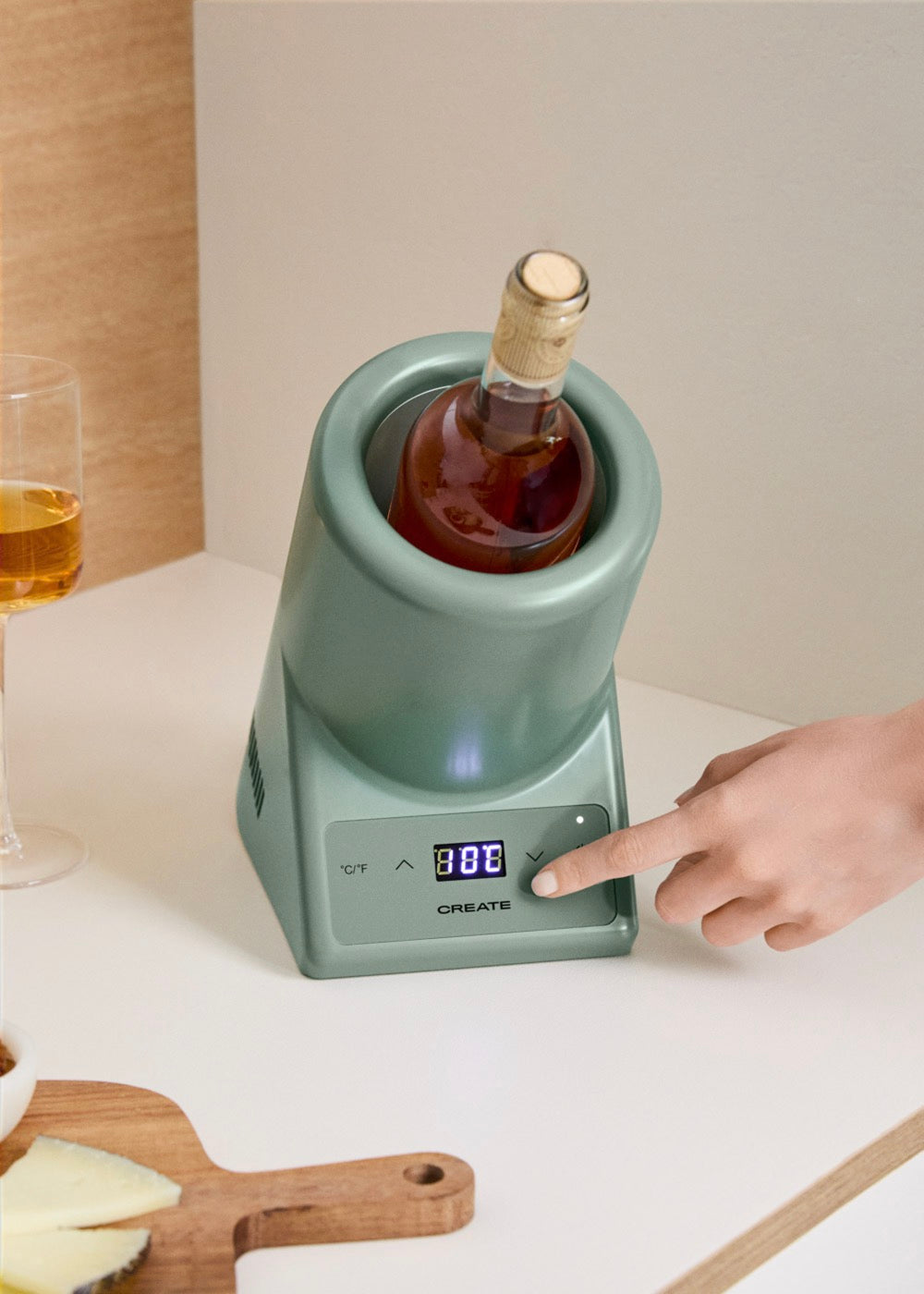 Bottle Cooler - Refroidisseur De Bouteilles De Vin À Température Réglable - Vert Sauge