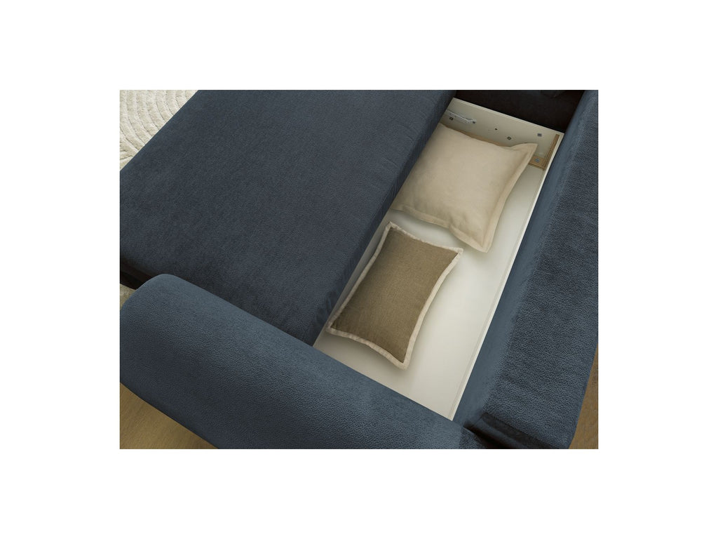 Corner Sofa Bed with Storage Lucien - Smooth Fabric - Left-Hand Corner