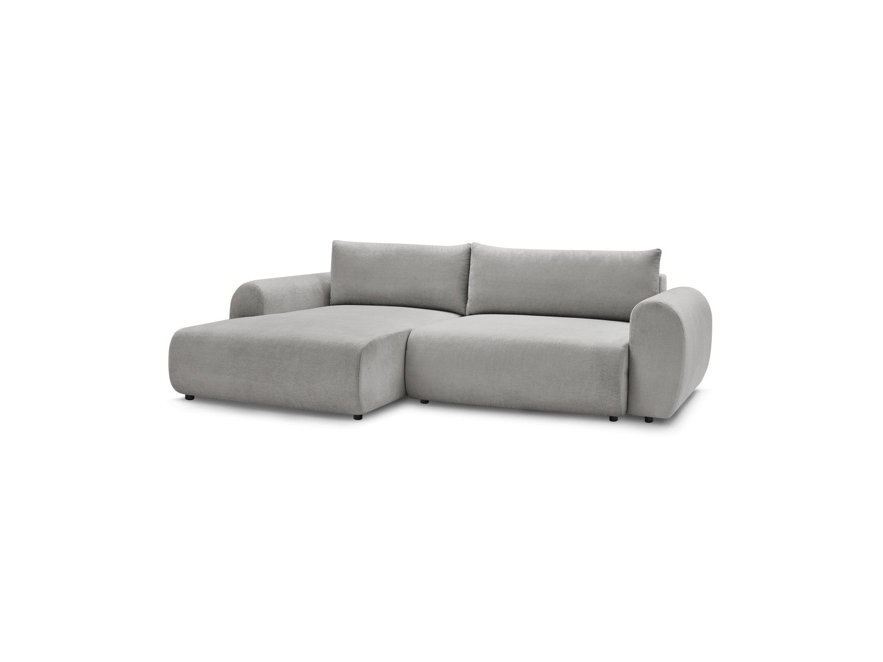 Corner Sofa Bed with Storage Lucien - Smooth Fabric - Left-Hand Corner