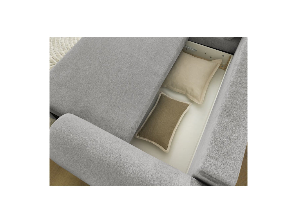 Corner Sofa Bed with Storage Lucien - Smooth Fabric - Left-Hand Corner