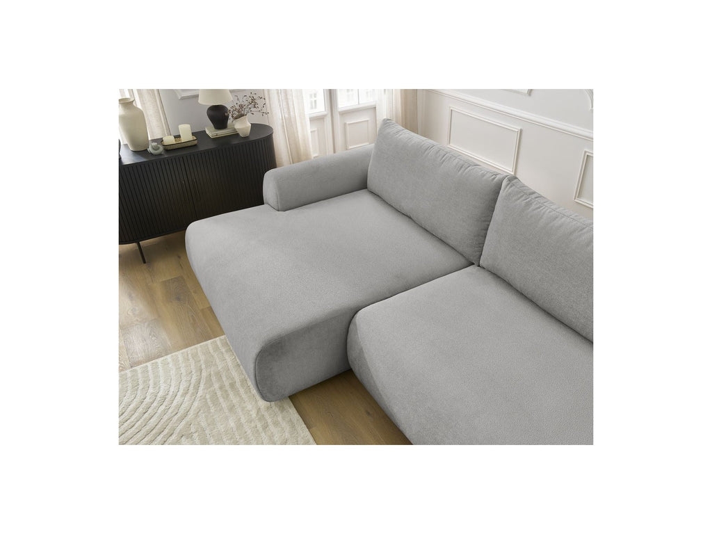 Corner Sofa Bed with Storage Lucien - Smooth Fabric - Left-Hand Corner