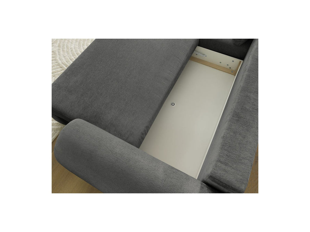 Corner Sofa Bed with Storage Lucien - Smooth Fabric - Left-Hand Corner