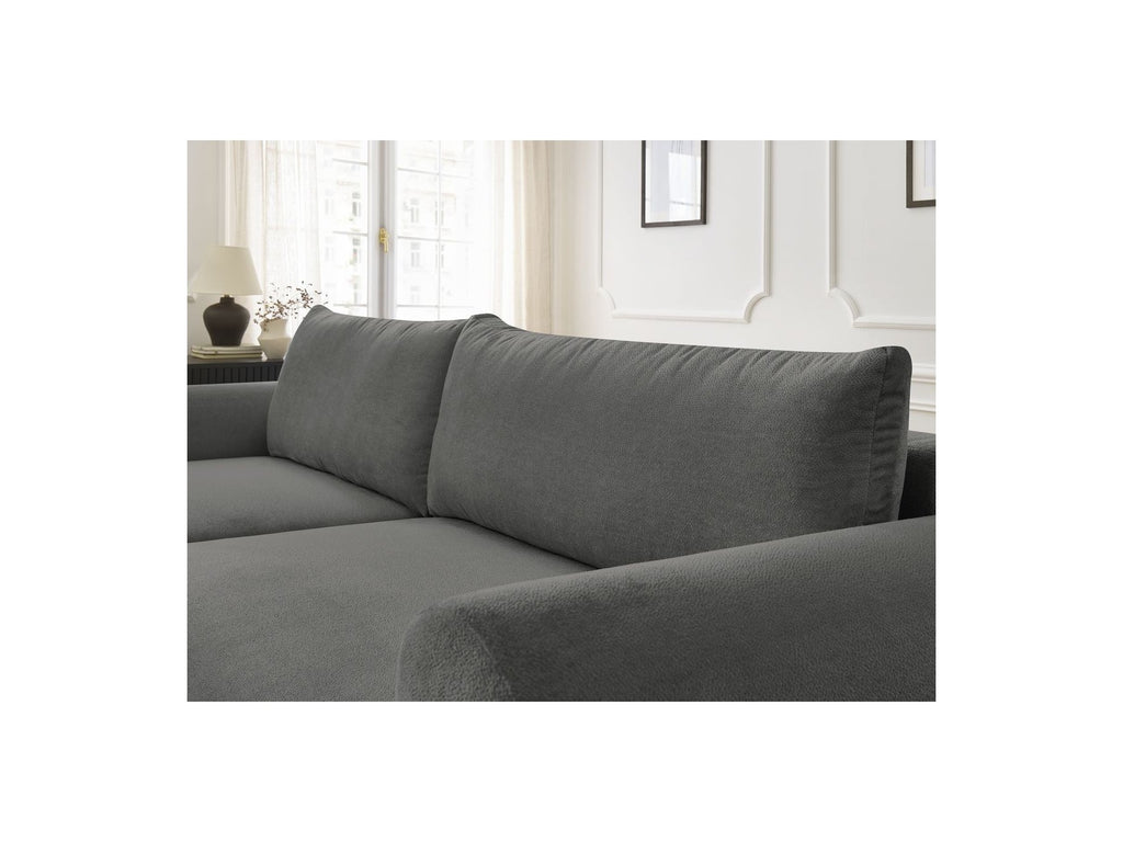Corner Sofa Bed with Storage Lucien - Smooth Fabric - Left-Hand Corner