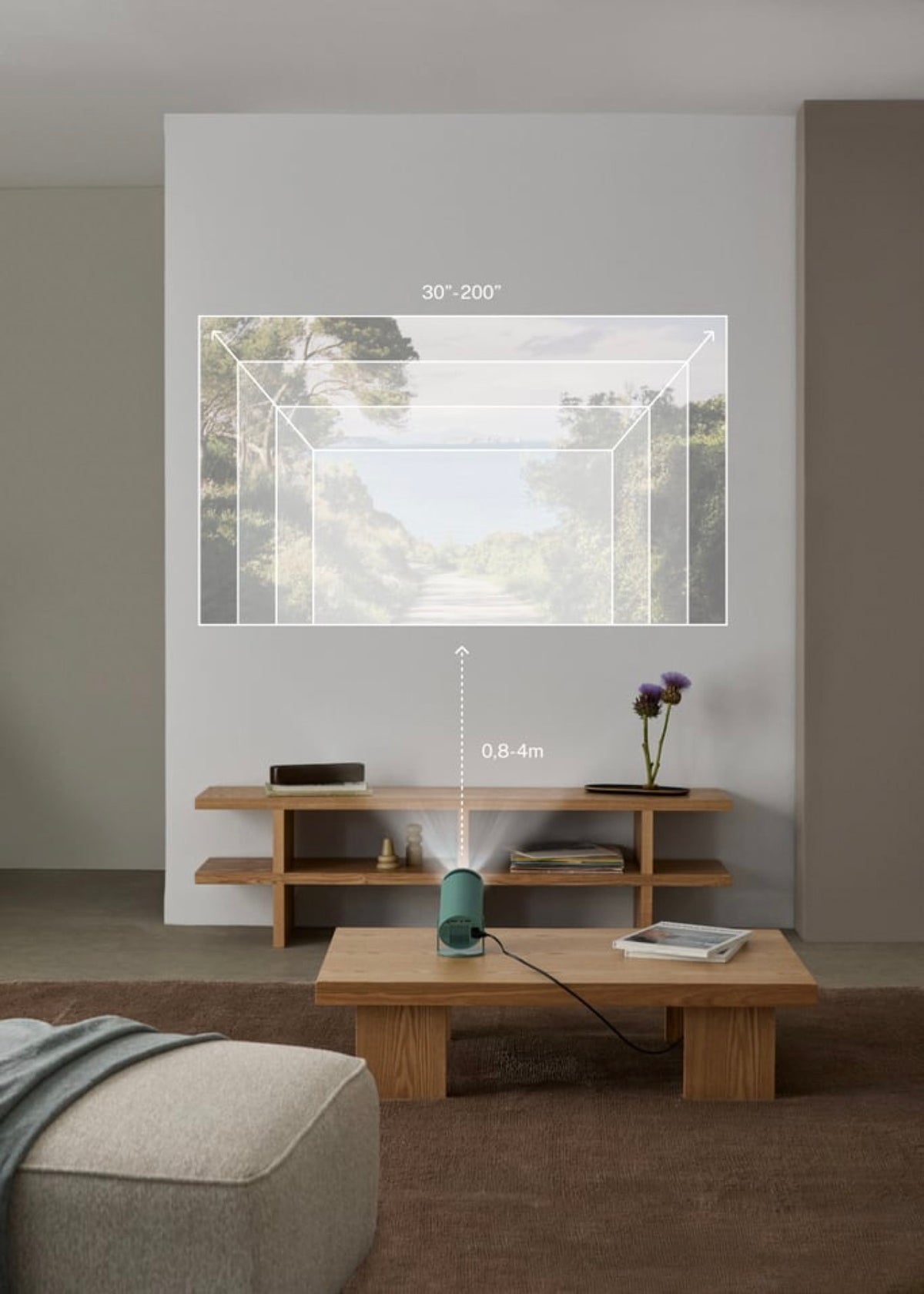 Projector Studio Compact - Proyector Smart Hd Con Wifi, Bluetooth Y Rotación 180º - Sage