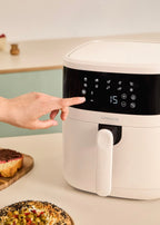 Air Fryer Dual Heat - Freidora de aire de doble resistencia - 6,5 L - Blanco roto