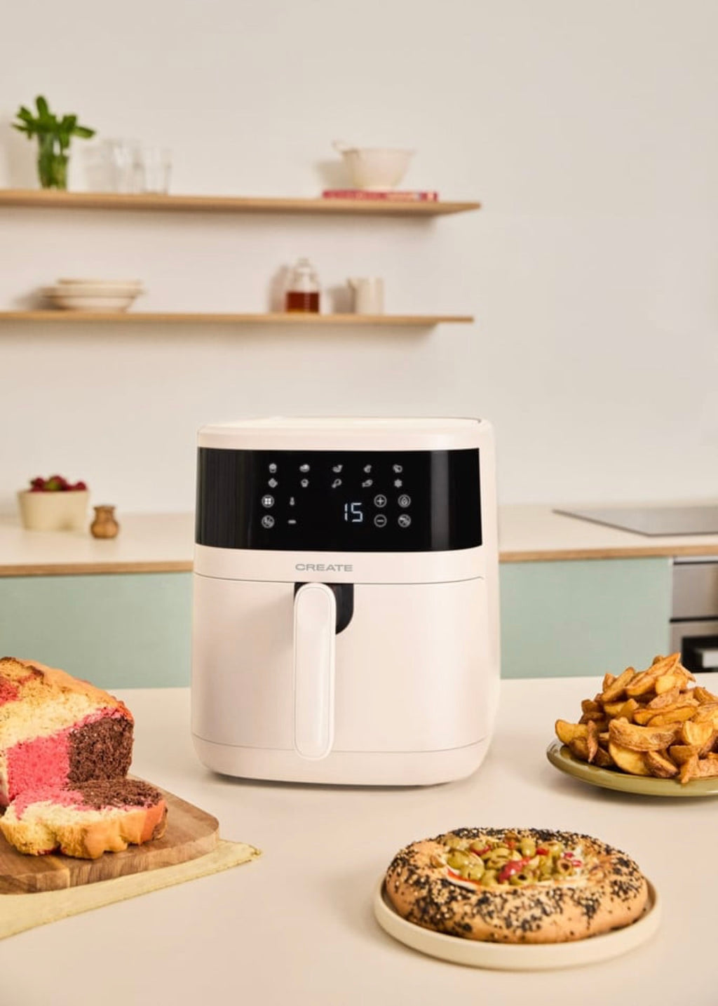 Air Fryer Dual Heat - Freidora de aire de doble resistencia - 6,5 L - Blanco roto