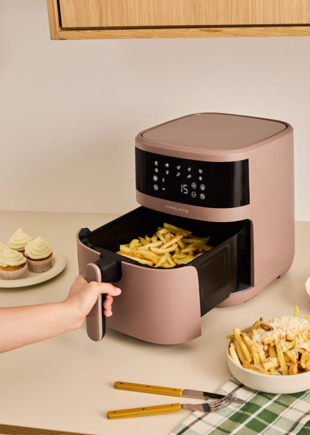 Air Fryer Dual Heat - Friteuse À Air Double Résistance - 6,5L - Moka