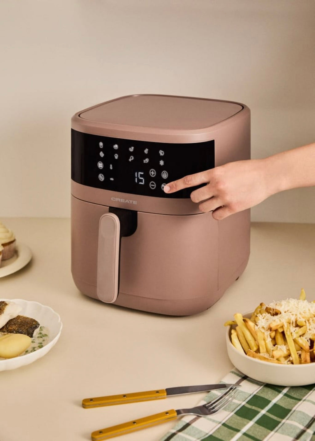 Air Fryer Dual Heat - Friteuse À Air Double Résistance - 6,5L - Moka