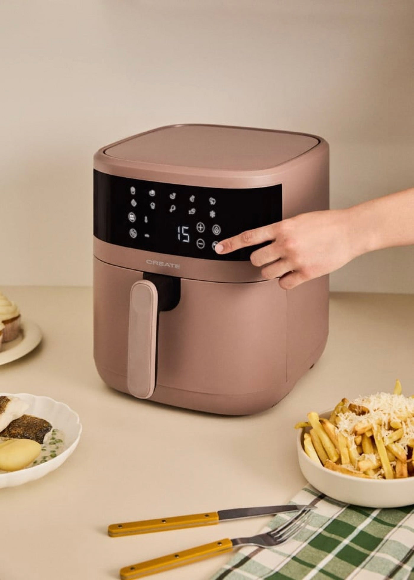 Air Fryer Dual Heat - Friteuse À Air Double Résistance - 6,5L - Moka