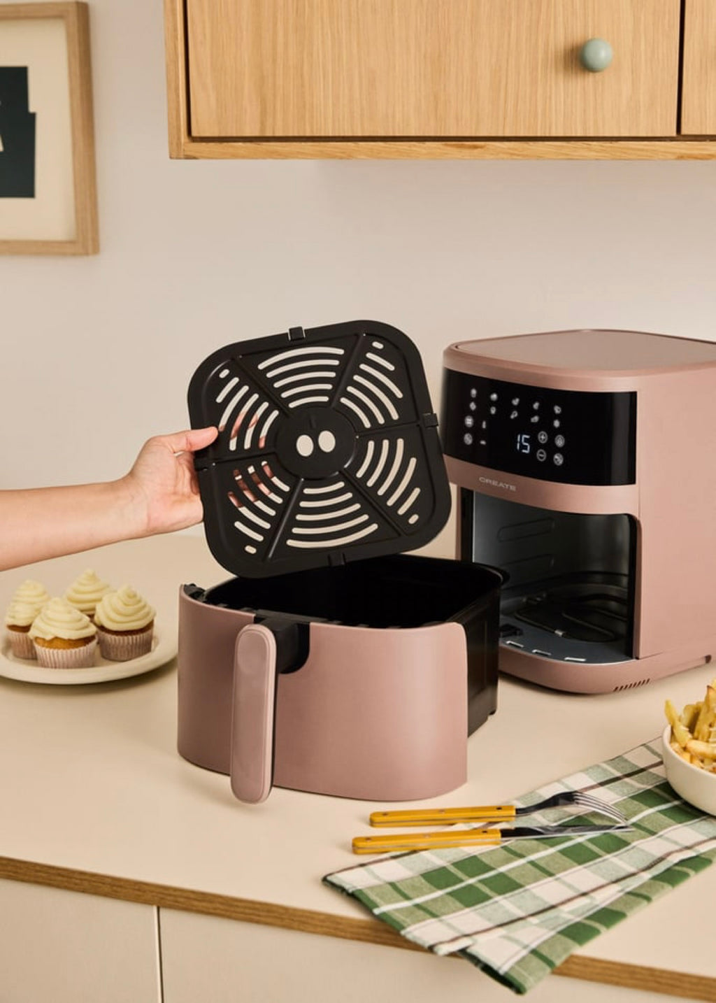 Air Fryer Dual Heat - Friteuse À Air Double Résistance - 6,5L - Moka