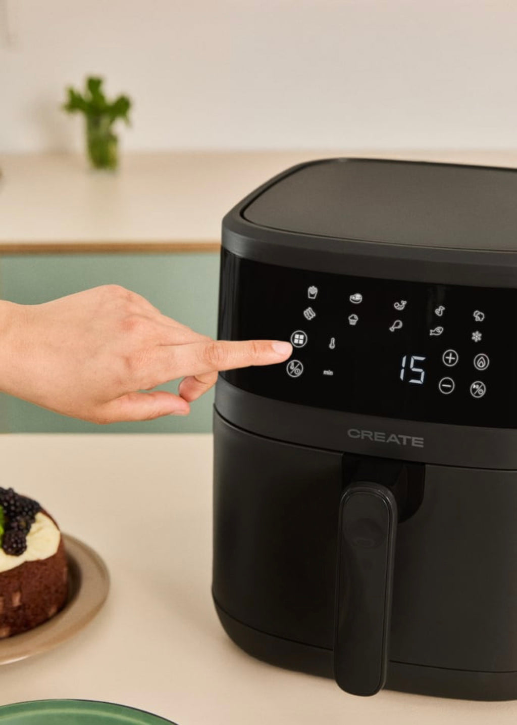 Dual Heat Air Fryer - Dual Heating Element Air Fryer - 6.5L - Black
